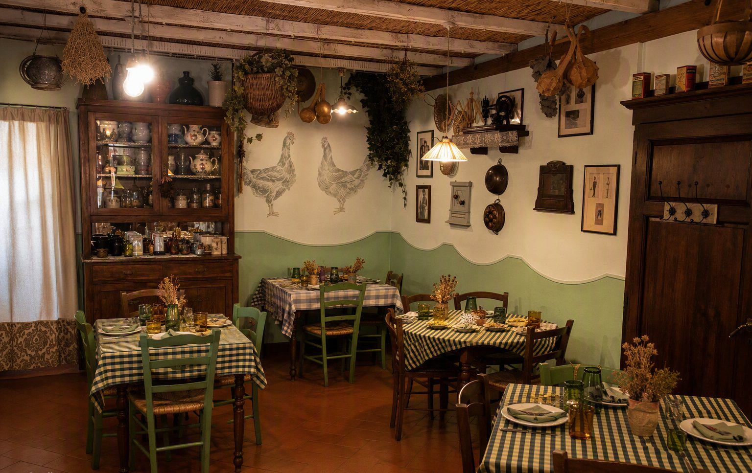 La sala della trattoria
